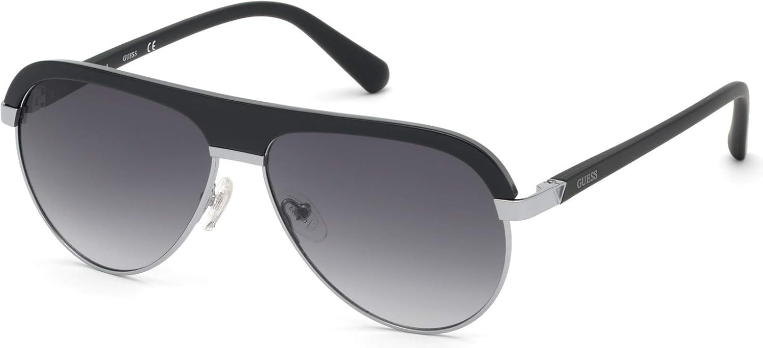 GUESS Sunglasses (GU-6937 05B) Glossy Black - Silver - Grey Gradient