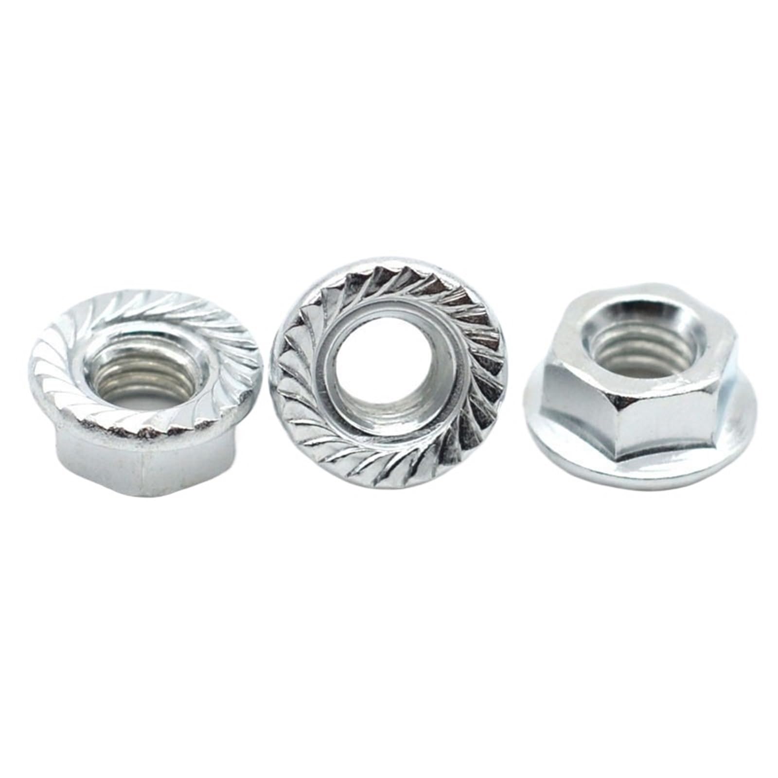Flange Nuts Fine thread Hex Flange nut M8*1.0 M10*1.0 M10*1.25 M12*1.25 M12*1.5 M14*1.5 M16*1.5Carbon steel zinc plated Lock nut(M14x1.5 (2pcs))
