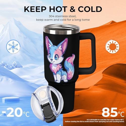 Taza de viaje Trans Fox de 40 oz: orgullo y estilo en tu botella de agua 4
