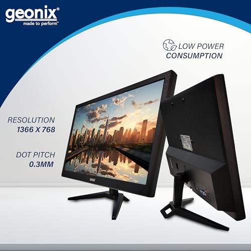 Image of GEONIX PC Monitor (47 cm /18.5 Inch) | Resolution 1366 x 768 | Display Output-VGA & HDMI | LED Display | Power Consumption 21W (Max) | 3 Years Warranty