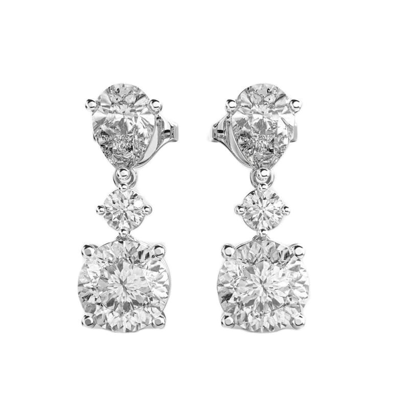 Boucles d'oreilles pendantes solitaires argent Padma pour illuminer vos soirées