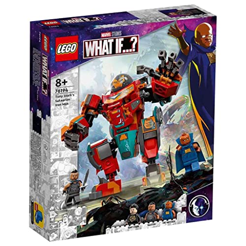 LEGO 76194 Marvel Tony Starks Sakaarianischer Iron Man, Action-Figur mit Transformer-Spielzeugauto Für Kinder Ab 8 Jahren