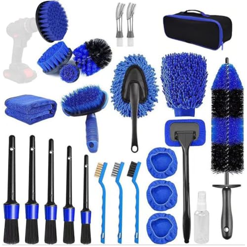 Nettoyage de voiture Shkalacar kit de 25 brosses pour un lavage du dimanche impeccable