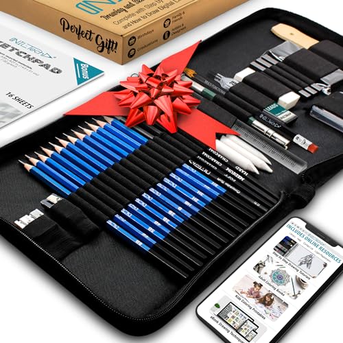 NIL - TECH 37-Piece Premium Art Set Shading Pencils for Drawing, Include Exclusive Tutorials and Sketch Pad – Perfect as Birthday Gifts, Holiday Gifts, or Artist Gifts for Sketch Lovers