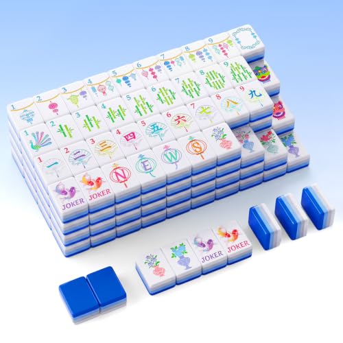 Simgoing 160 Pcs American Mahjong Tiles 1.2 Inch, Four Layer, Royal Blue