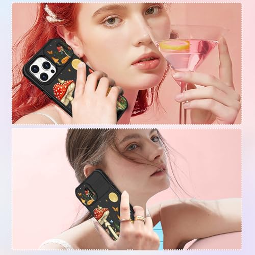 Image of Funermei for iPhone 12 /for iPhone 12 pro Case - Women Girls Cute Phone Cover Girly Pretty Aesthetic Mushroom Plant Unique Design with Camera Cover Funda for Apple for iPhone 12 /for iPhone 12 pro