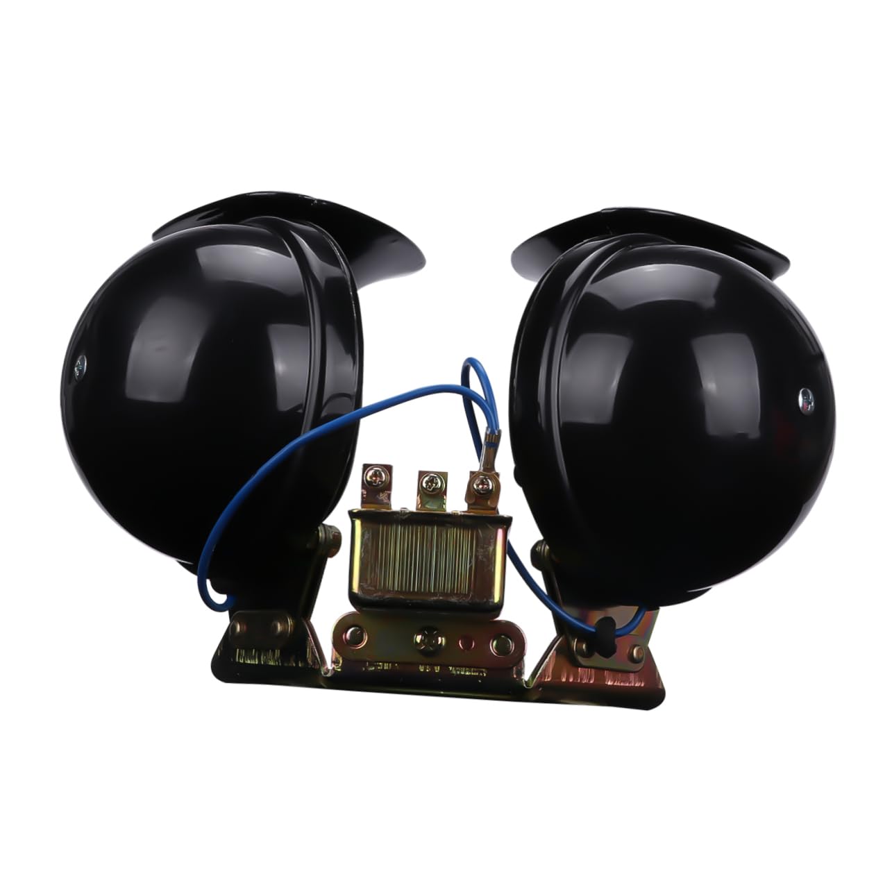 TOPBATHY Türkenhorn 12v Elektronisches Zweiklanghorn 2 Stück Schwarze Kupfer Snail Hupe für Motorrad und Lkw Extrem