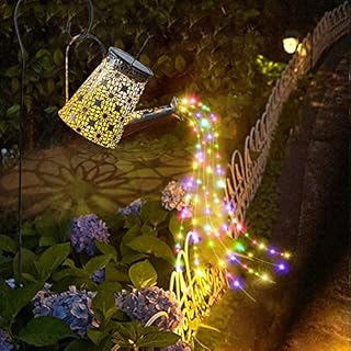 Upgarded Solar Watering Can Lights, 60pcs Multicolor LEDs String Light, Waterproof Fairy Star Shower Garden Hanging Lantern for Yard, Lawn, Outdoor Decor