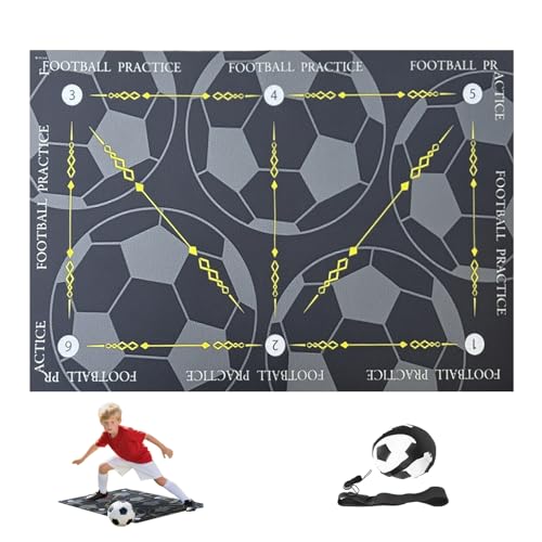 Kit Allenamento Calcio, Accessori Calcio con Sacchetto Elastico da Calcio, Tappetino da Allenamento per Calcio 40 * 60 cm, Set Allenamento Calcio per un Migliore Controllo Della Palla, Kit Calcio