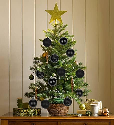 Briful 25PCS 6CM Christmas Baubles, Christmas Tree Decorations Xmas Hanging Ornaments Small Shatterproof Balls for Home Festival Gifts Christmas Decorations