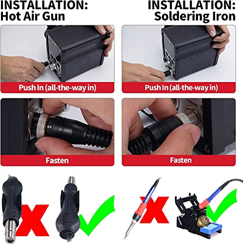 Yihua 995D+ 2 In 1 Hot Air Rework And Soldering Iron Station With 3 Memories, Large Lcd Screen Display, Cool Air/Hot Air Conversion, Sleep Mode, °F /°C And More. #TOP5