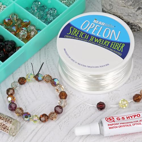 The Beadsmith Opelon Stretch Cord – Elastic Beading Fiber, White, 0.7 mm Diameter, 100 Meters (328 ft) Spool by The Beadsmith - Image 2