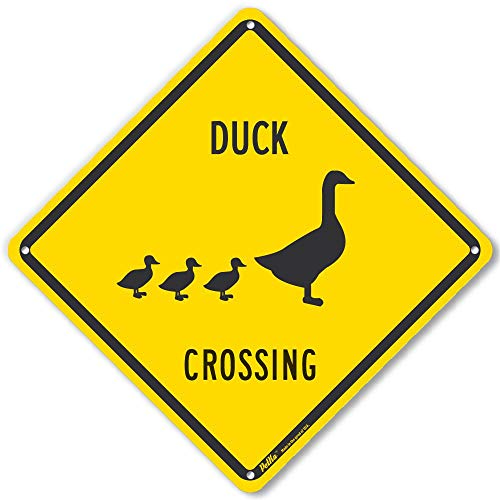 PKAC-0172-NA_10x10 "Duck Crossing" Aluminum Sign, 10" x 10", Black Text with Yellow Background image 3