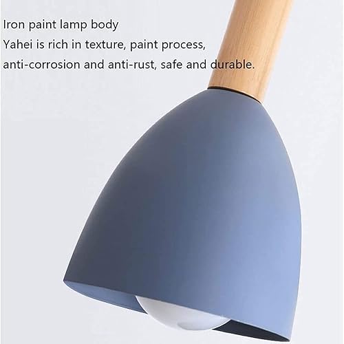 Miniatura 6 de Lámpara colgante retro industrial, lámpara nórdica, 3 cabezales, luz colgante minimalista, accesorios de iluminación de techo de madera modernos