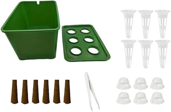 Complete System Indoor Herb Grower Kit Self Watering Box with Sprout Cups Plant Lovers Green