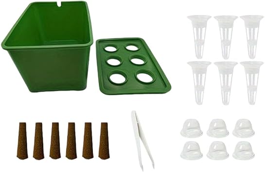 Complete System Indoor Herb Grower Kit Self Watering Box with Sprout Cups Plant Lovers Green
