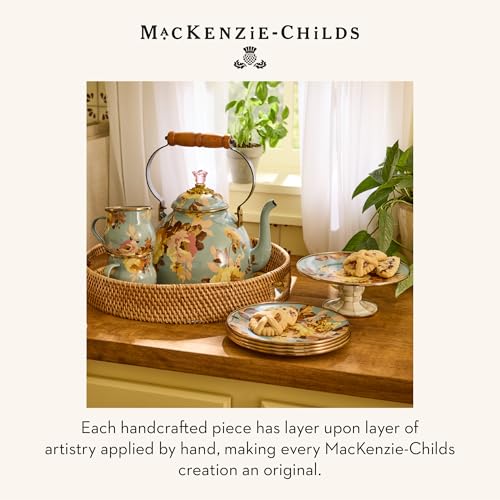 Image of MACKENZIE-CHILDS Pedestal Platter, Small, Wild Rose Slate