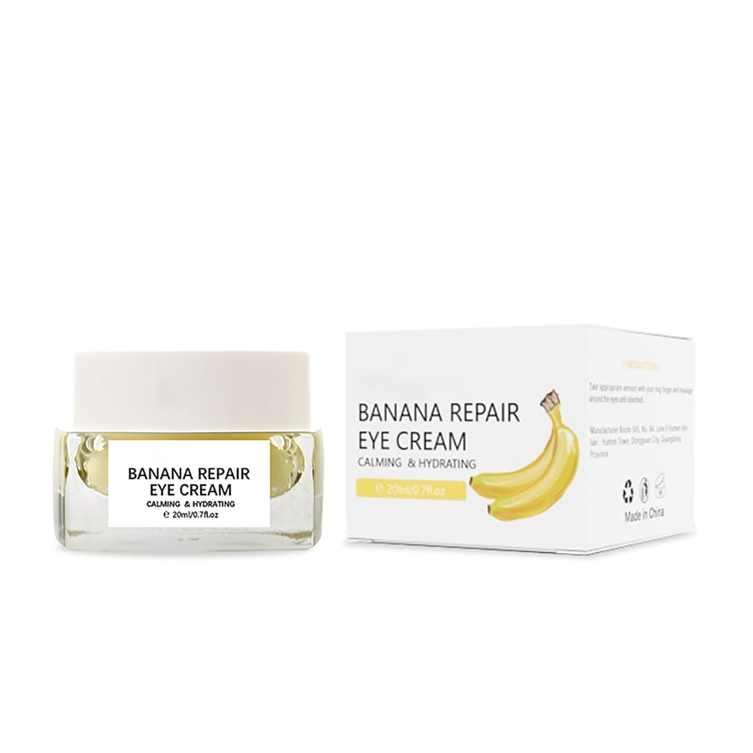 Banana Bright Eye Cream, Anti Aging Eye Cream with Squalane Dark Circle Under Eye Cream for Puffiness & Bags Moisturizing Firming & Wrinkle Repair Eye Treatment for Women & Men – 0.71 Fl Oz