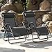 Tuoze Zero Gravity Adjustable Outdoor Folding Lounge Patio Chairs with Pillow Recliners for Poolside, Beach, Yard Set of 2, Black