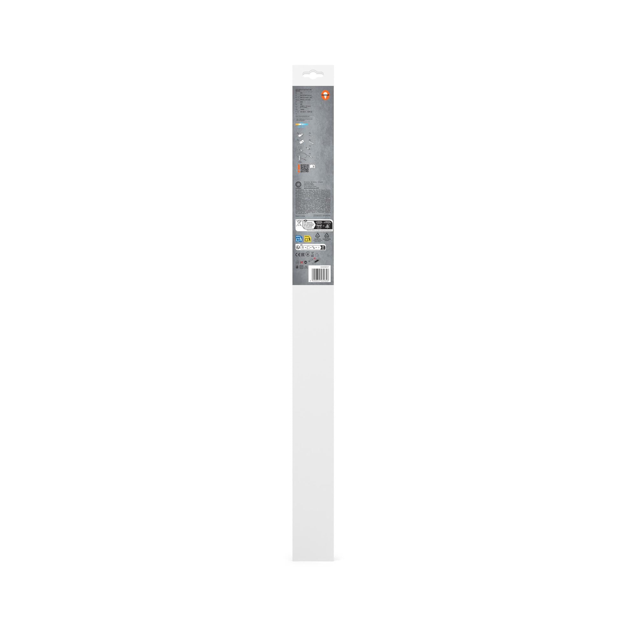 Osram Switch Batten réglette LED mince avec interrupteur intégré 600 mm 8W 4000K blanc, connectable en bandeau lumineux, protection IP20, pour éclairage sous meuble intérieur