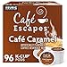 Cafe Escapes, Cafe Caramel Coffee Beverage, Single-Serve Keurig K-Cup Pods, 96 Count (4 Boxes of 24 Pods)