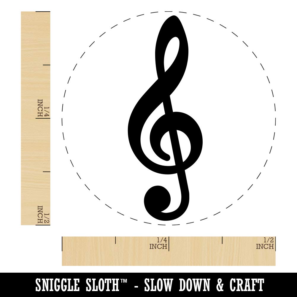 Treble Clef Music Rubber Stamp for Stamping Crafting Planners - 1/2 Inch Mini