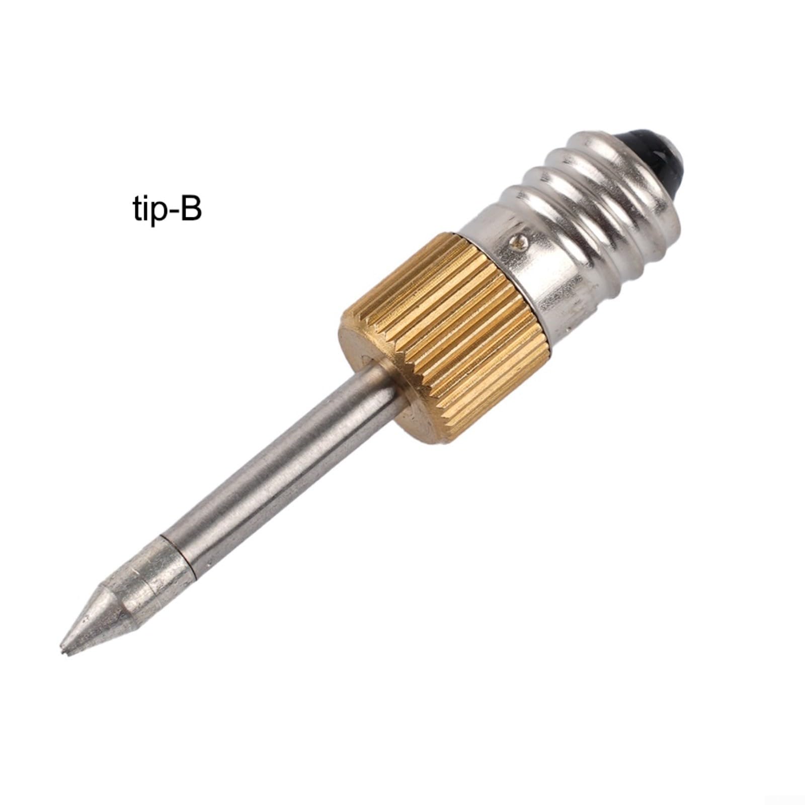 5PCS Replacement Soldering Iron Needle Tips E10 Interface Electric Soldering Copper Steel Construction, For Point, Line, And Drag Soldering(TIP-B 5PCS)