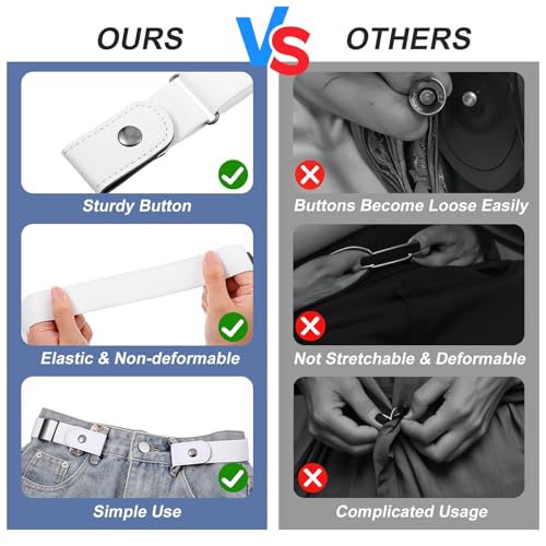 4pcs Adjustable Belts for Women Men No Buckle - Invisible Lazy Elastic Belts for Women Stretchty, Buckleless Belt4