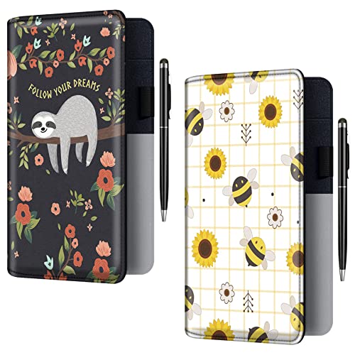 Aatacas Buch-Organizer mit Reißverschlusstasche, PU-Leder, für Restaurants und Gäste, Kartenhalter für Kellner, Kellner, Barkeeper, ein Stift als Bonus, 2 Stück Cover