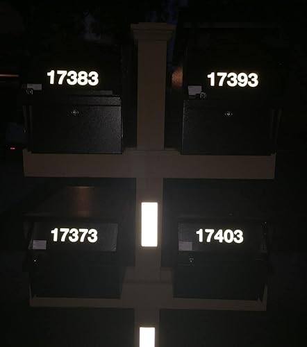 Miniatura 2 de Adhesivo reflectante de números para buzón, troquelado, estilo clásico, vinilo impermeable con números, 5 juegos (4 x 5 juegos) para letreros,