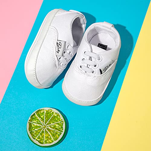 Image of Infant Baby Boys Girls Canvas Sneaker Toddler Slip On Anti Skid Newborn First Walkers Candy Shoes for 0-18 Months