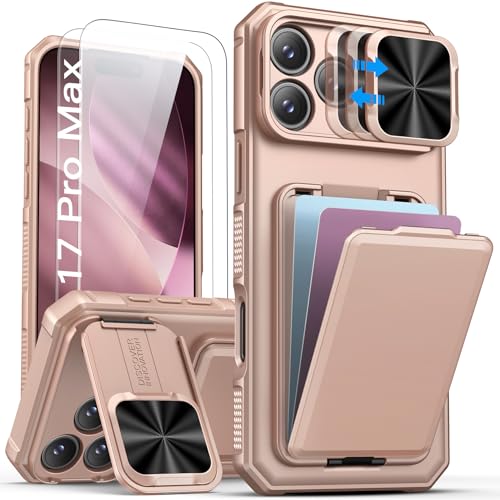Image of SSLOTSCASE for iPhone 17 Pro Max Case with 2X Screen Protector, Gold