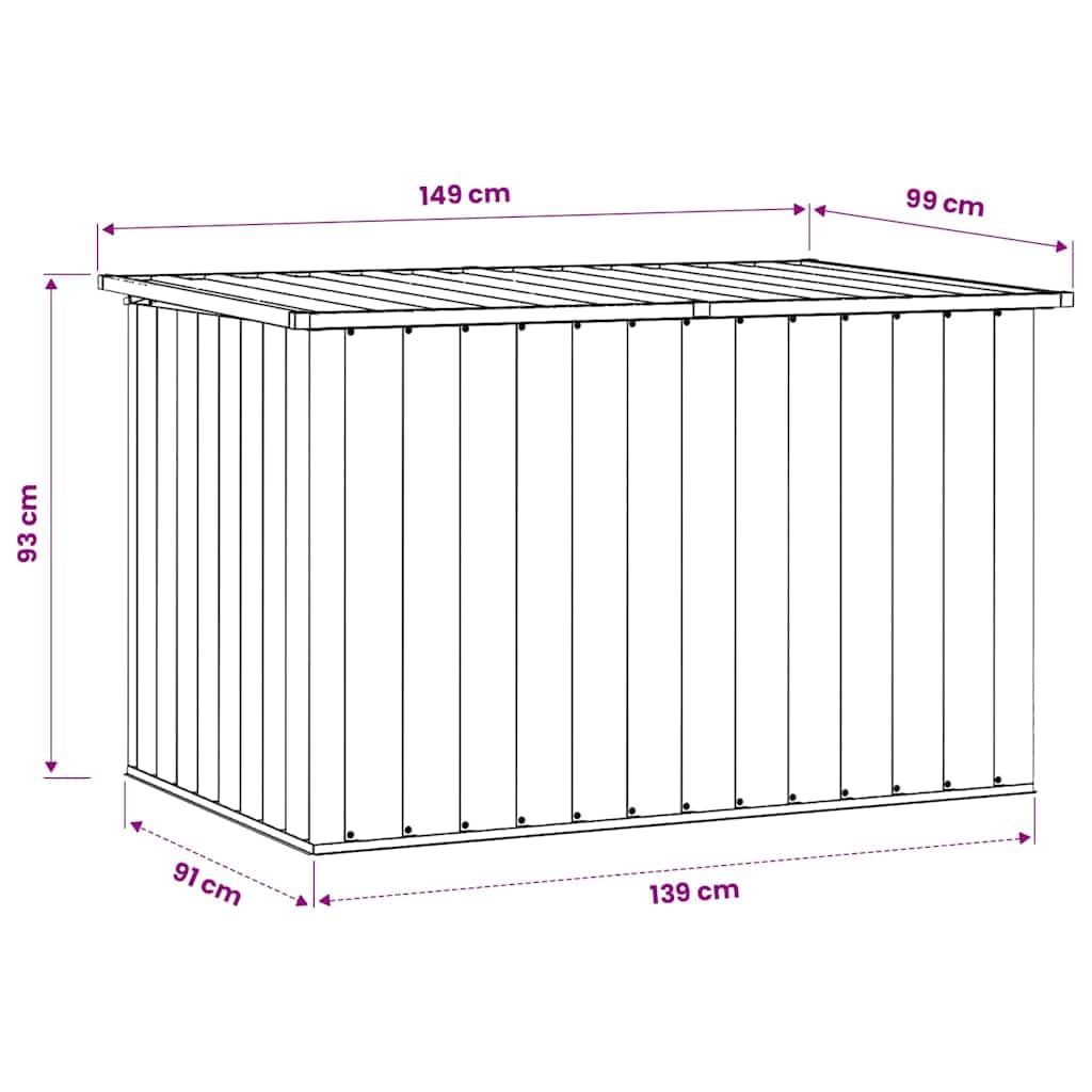 Générique Cassapanca da giardino marrone 171 x 99 x 93 cm, contenitore esterno in acciaio zincato per cuscini, cuscini, coperte e giocattoli su terrazza