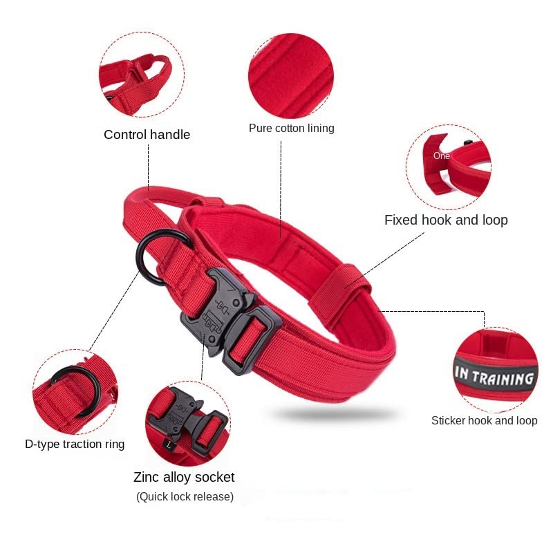 BUYTER Reflective Nylon Tactical Dog Collar Military Adjustable Durable For Large German Shepherd Outdoor Working Training Walking with Leash - Image 3