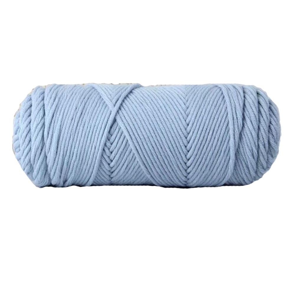 Häkelgarn Wolle 100G Milch Baumwollgarn 20 Farben Stricken Bunte Wolle Supersoft Los Gestrickt Baby Weiche Handcraft Pullover Garn-15 Hellblaugrau_Achten