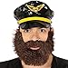 Produktbild Amakando Unechter Vollbart Kapitän/Braun, dichtes Haar/Fake-Bart Scheich geeignet zu Mottoparty & Bad Taste Party