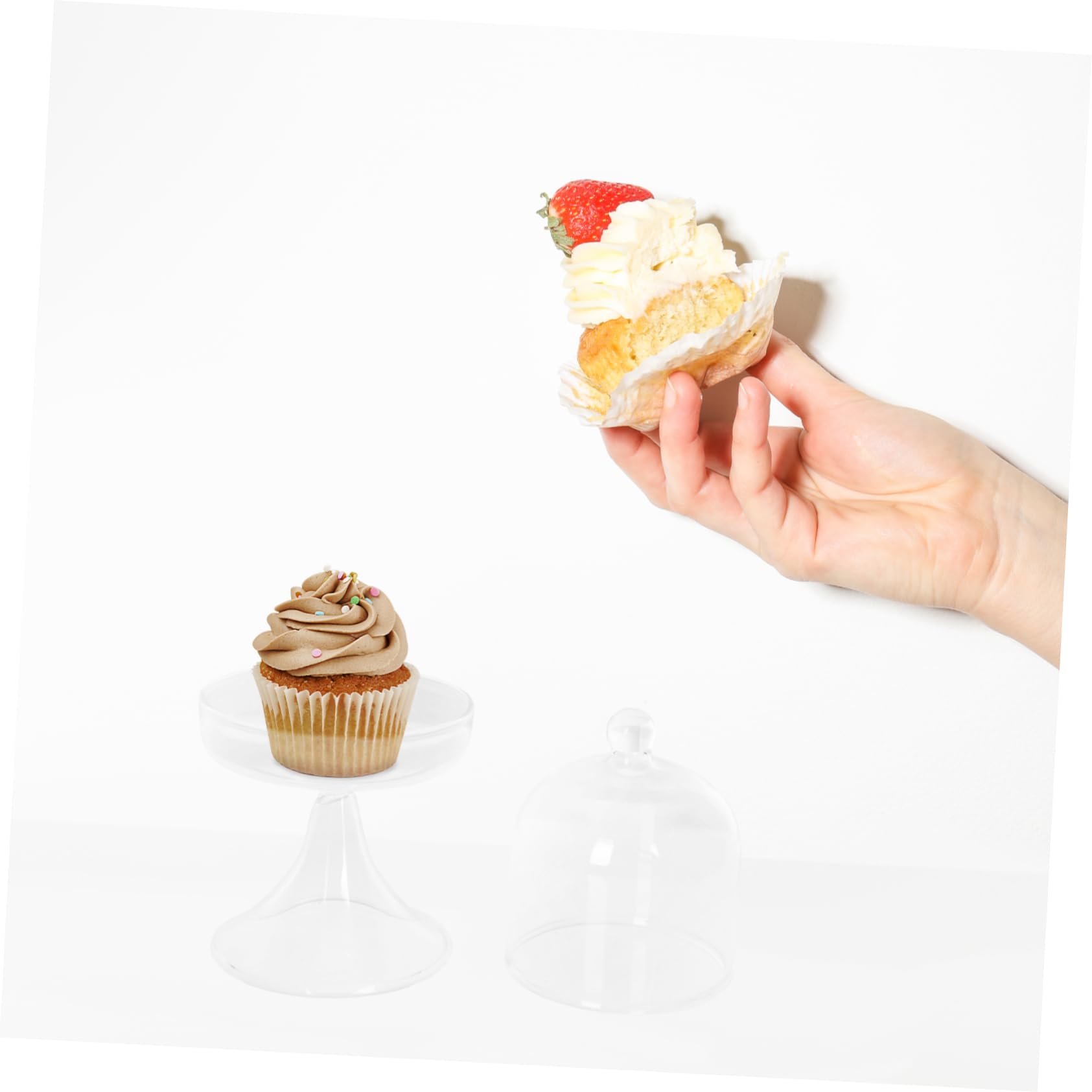 Cabilock 1 Set Cake Pan Cake Plate Decoration Dessert Plates Multi-Function Dessert Plate Cake Plate with Lid Transparent Cake Plate Transparent Cake Tray Cake Serving Stand Cake Dish Glass