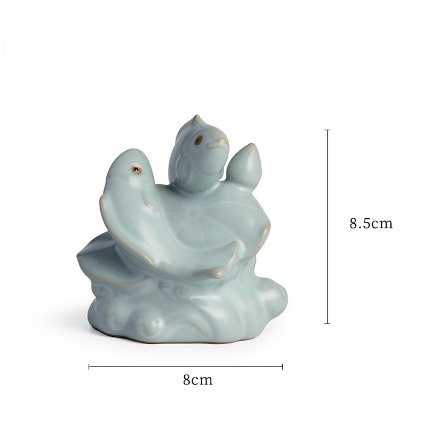figurki zwierzątek， Figurka ryby lotosu, herbaciarnia, biurko, ceramiczna ozdoba, zestaw do herbaty, akcesoria do rękodzieła, dekoracja stołu w herbaciarni, prezenty