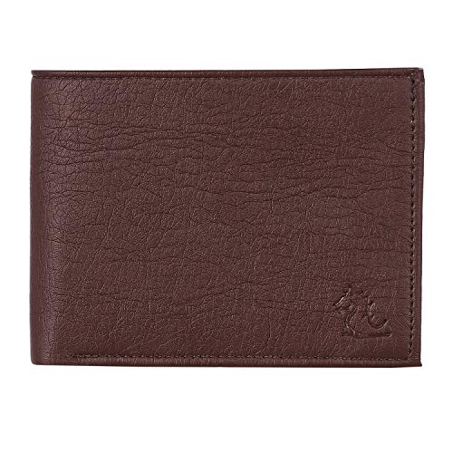 Image of KARA Brown Men's Faux Leather Wallet - Bifold Wallet for Men with De-Attachable Card Holder Sleeves
