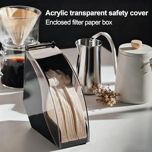 صندوق تخزين ورق ترشيح القهوة من جود تول، حامل فلتر قهوة مقاوم للغبار والرطوبة مع غطاء، منظم مطبخ
