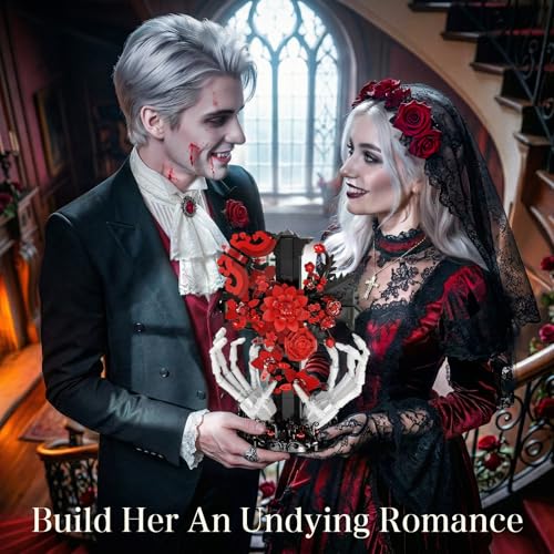 Gothic Decor Gothic Cross Skull Hands Building Set Halloween Decor(901PCS) - image 8
