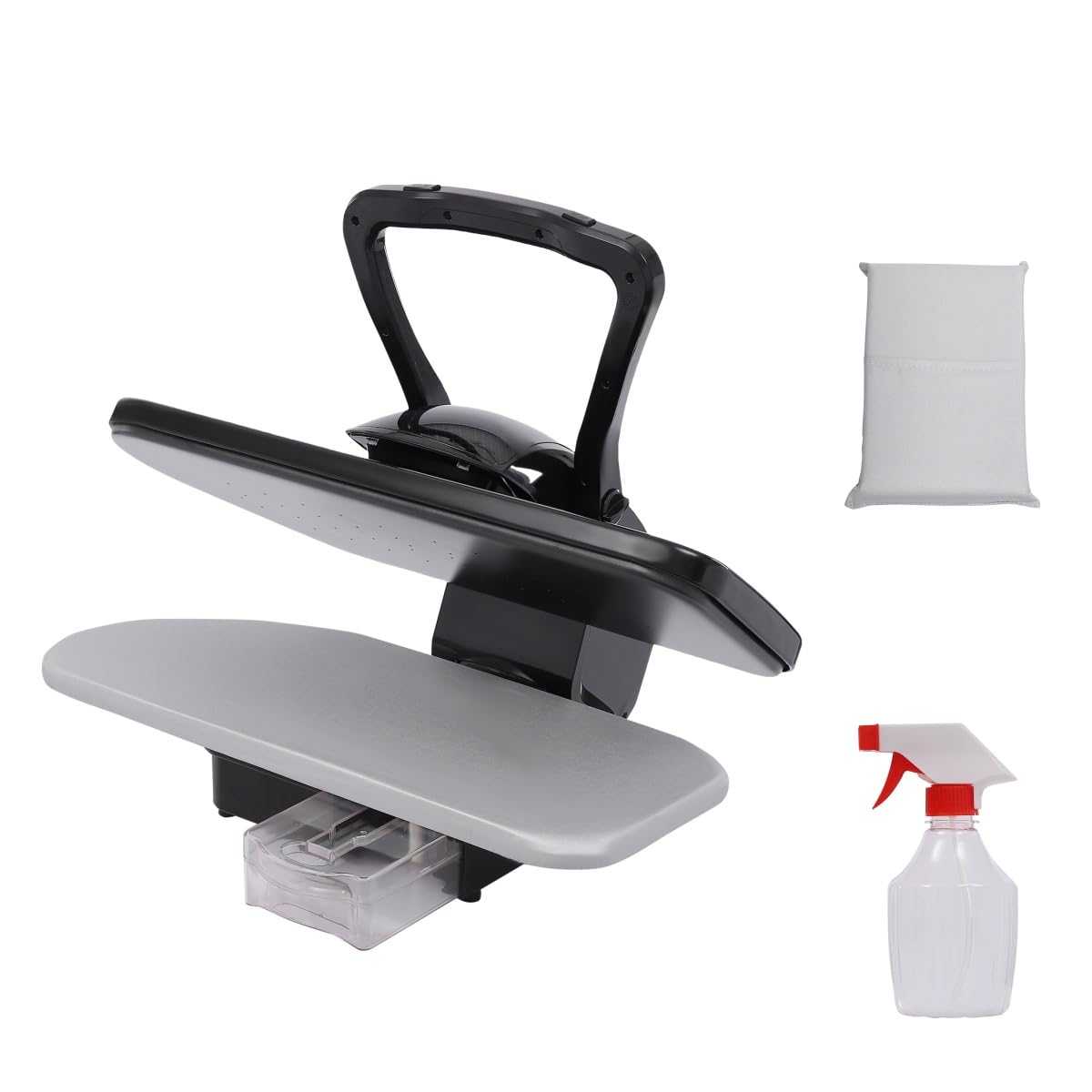 2634 digital steam press with multiple fabric settings 1764lbs self-locking force 110v 1600w steam iron press with touch screen amp ai voice spray bottle amp pressing cushion included white