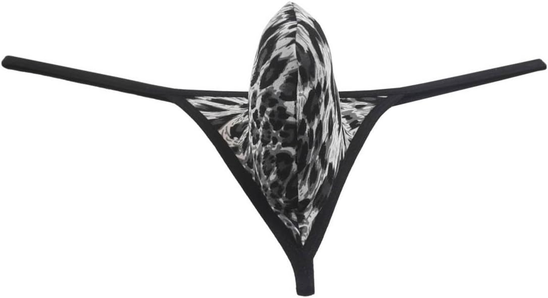 OROCOJUCO Men Contoured Micro Thong Underwear Pouch Leopard Mini Bikin String Tanga - Image 2