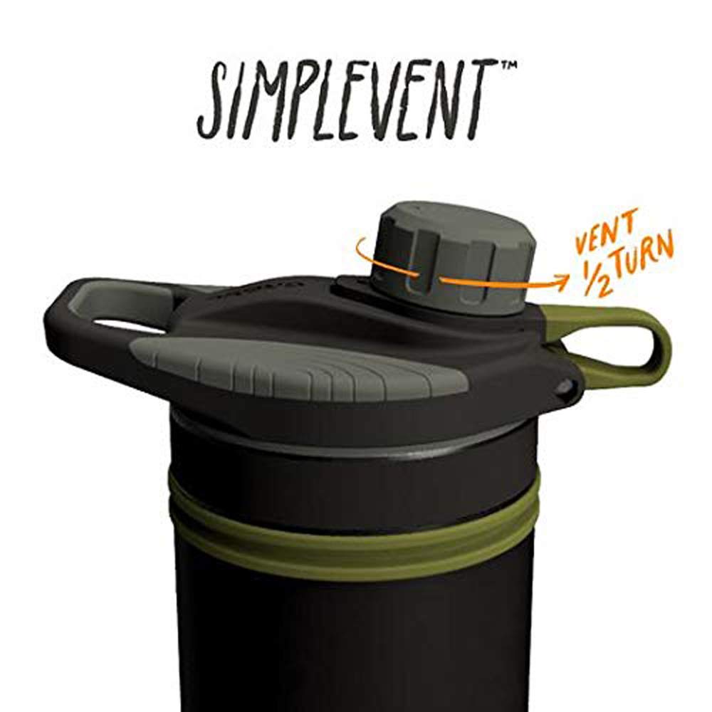 Grayl GeoPress Outdoor- & Reisewasserfilter | für 250L Wasser | Filterkartusche wechselbar | Black Camo mit 1 Ersatzfilter