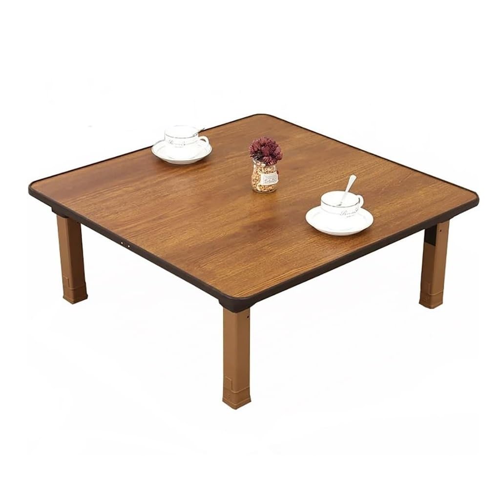 Tavolino da tè/caffè Quadrato Pieghevole Multifunzionale in Stile Giapponese, Tavolo Basso da Pranzo e scrivania da Studio per sedersi a Terra, Perfetto per Camera da Letto e bovindo (60x60