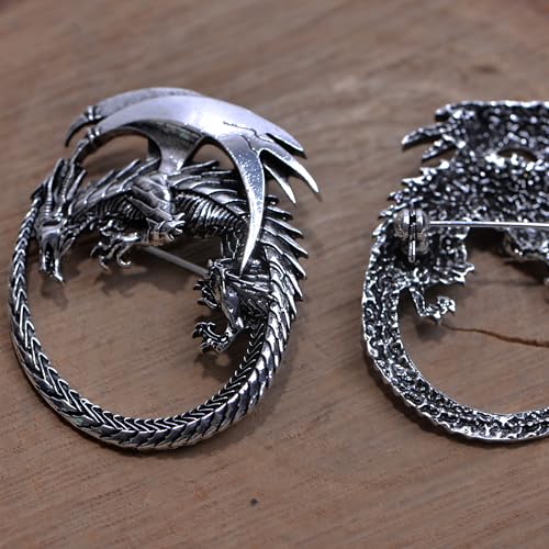 Image of 2PCS Norse Viking Brooch for Women - Retro Dragon Talisman Jewelry, Unique Gift for Men (2, DRL3)