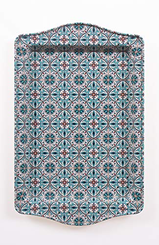 BABEL ARTESANIA - Bandeja para Liar de Metal, pequeña - Bandeja de Servir para Tazas - Liviana para Liar - Bordes curvos y Superficie Lisa para un fácil Enrollado - 25x16x3 cm (Belem) Cover