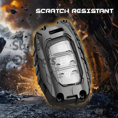Image of STYLEOBJECT Waterproof Premium Transformer Series Soft Silicon with Keychain & 3 Button Metal Car Key Cover for Hyundai Creta, i20 , Xcent,Verna,Tucson,Elantra, i10,Venue