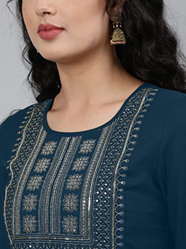 Image of Femvy Women's Rayon Solid Regular Kurti