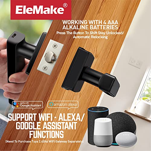 Smart Door Lock, Fingerprint Door Lock, Smart Lever Door Lock with Bluetooth APP Control/Code/Backup Key/Fingerprint Smart Door Lock Perfect for Apartment Office Home - Image 6